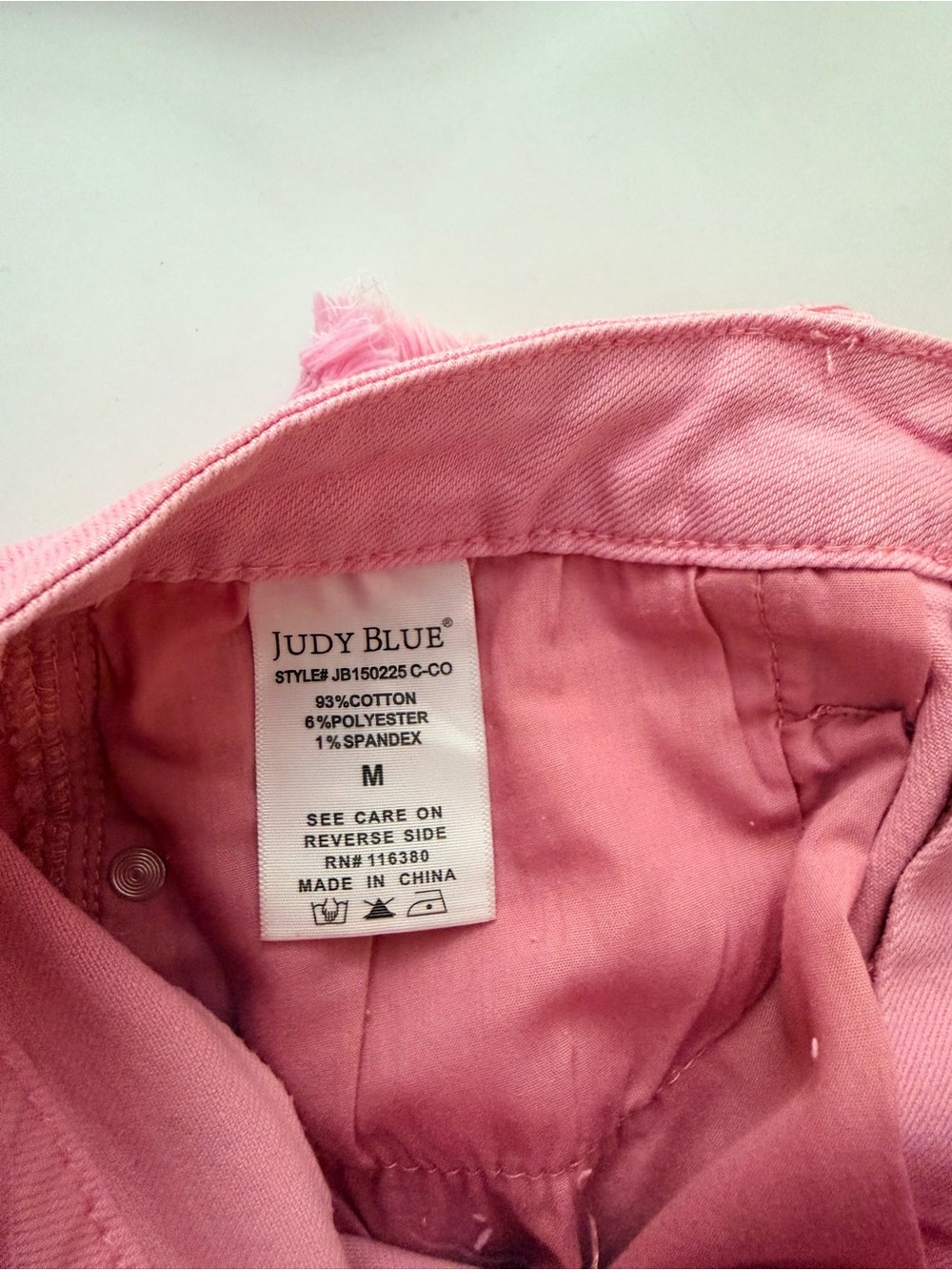 Judy Blue Pink Garment Dyed Fray Hem Shorts - Picture 7 of 9